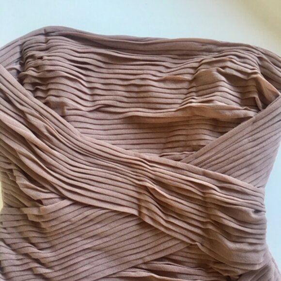 BCBG MaxAzria (WORN ONCE) Malinda blush colored, body con, ruched, size 0 dress - Picture 12 of 12